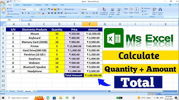 How to Calculate Product Price And Quantity in Excel | excel me total kaise kare