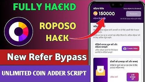 Roposo Unlimited script | Roposo Coin adder script | Roposo Unlimited Refer script  | Roposo App