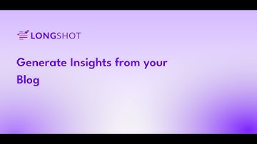 Generate Insights from your Blog