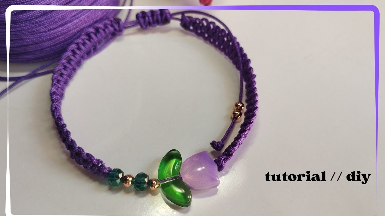 Tutorial completo de pulsera de hilo elegante// nudo feston// bracelet//handmade 