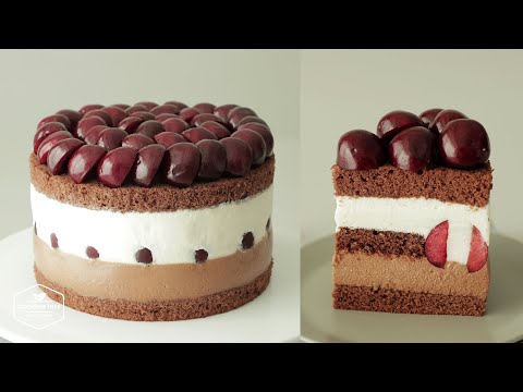 체리 초콜릿 치즈케이크 만들기 : Cherry Chocolate Cheesecake Recipe | Cooking tree