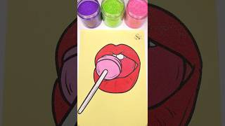 Lips &amp; Lollipop Sand Art 💋  #sandpainting #sandart #art