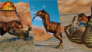 CARNOTAURUS Hunting Animation vs All Herbivore Dinosaurs | Jurassic World Evolution 2