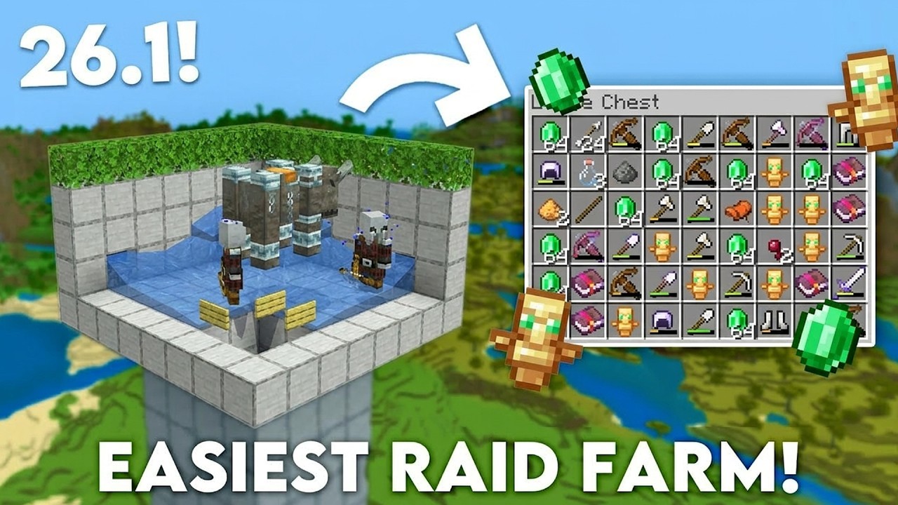 EASIEST RAID XP FARM Minecraft Bedrock 1.21/26.1+! - YouTube