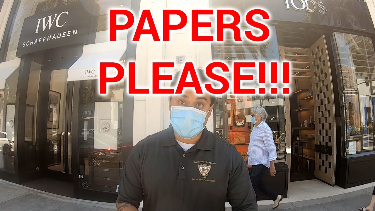 RODEO DRIVE BEVERLY HILLS WALKING TOUR INTERRUPTED BY GOVERNMENT OFFICIALS ASKING FOR A PERMIT