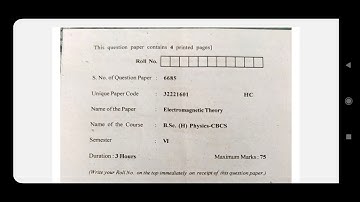 Electromagnetic theory question paper| semester -6 | delhi university| physics honours|