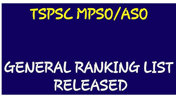 MPSO/ASO general ranking list released || MPSO/ASO GENERAL RANKING LIST