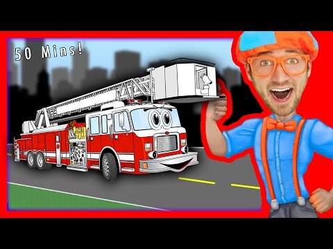 Blippi Songs for Kids Nursery Rhymes Compilation of Fire Truck and more 50 MINS