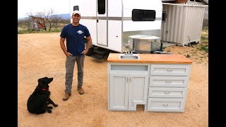 How to Build a DIY Travel Trailer:  Kitchen Cabinets, Sink, Stove (Part 9)