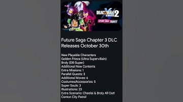DragonBall Xenoverse 2 Future Saga Chapter 3 DLC Releases October 30th