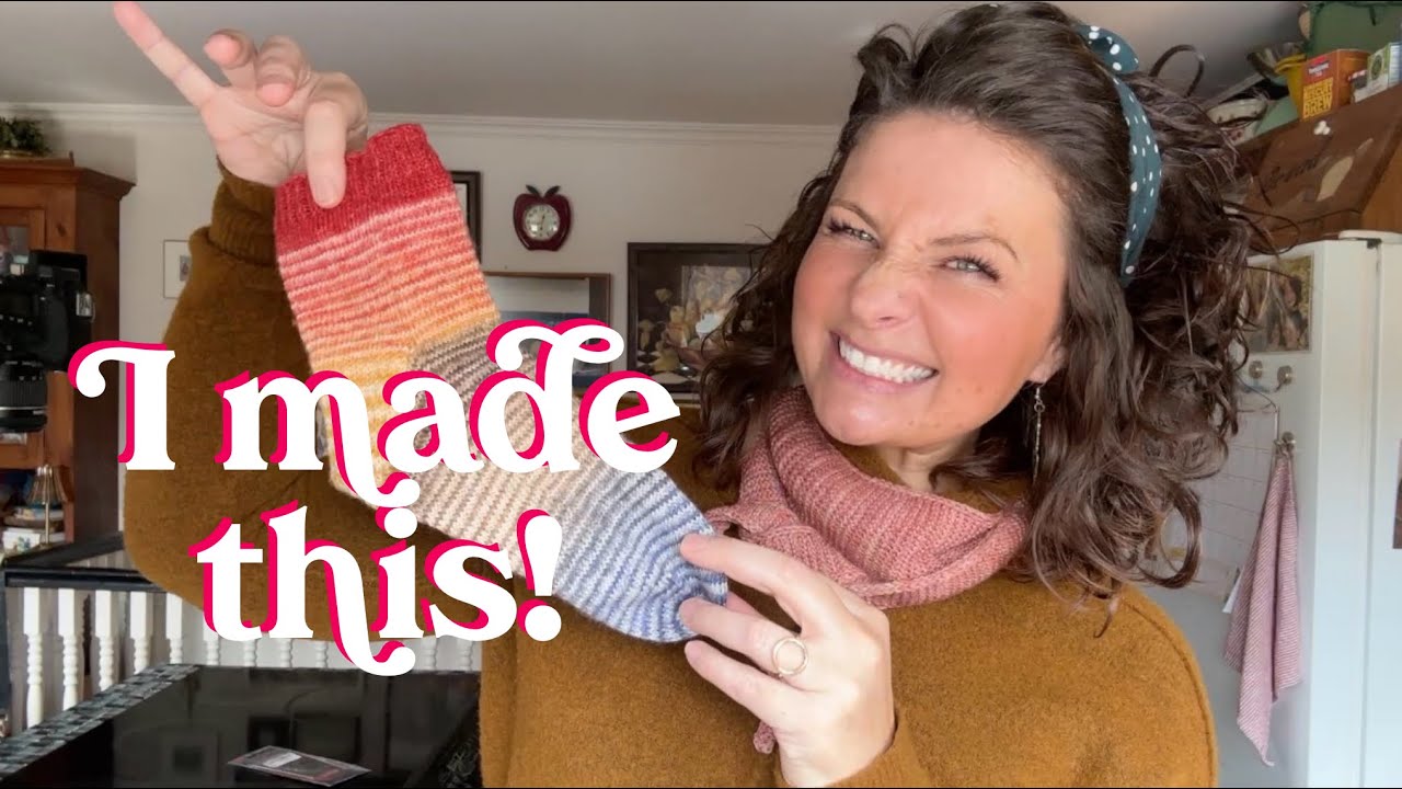 Подкаст о вязании | Я закончила и отпарила свой первый носок, связанный вручную! 🧦 Медленные зимн...