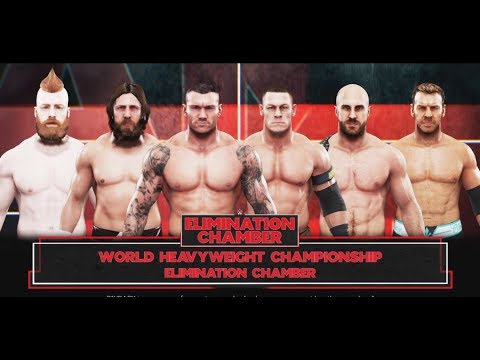 WWE-2K19- 6 Men Elimination Chamber Match- WWE World Heavyweight Championship Match -WWE-2K19