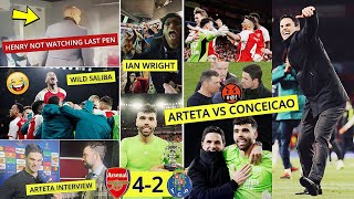 Arteta 🤬 Conciecao! Henry, Wright, Arteta & Bench Reaction To Raya Penalty Saves Vs Porto!