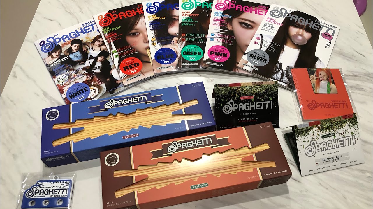 [르세라핌] LESSERAFIM 1st single album spaghetti  unboxing 르세라핌 첫 싱글 스파게티 언박싱 