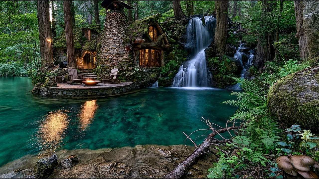Fall Asleep Instantly in a Serene Forest Cabin 🌿 Nature Sounds & Soft Piano