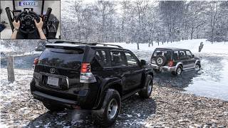 Toyota Land Cruiser & Mitsubishi Pajero 2800 Off-Road - Forza Horizon 6 | Steering Wheel Gameplay