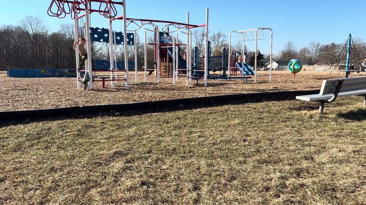 Nico does a crazy obstacle course at a park!