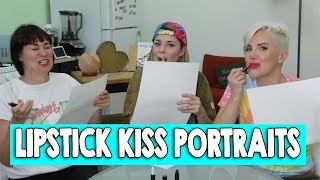 LIPSTICK KISS PORTRAITS (ft MAMRIE HART & HANNAH HART) // Grace Helbig