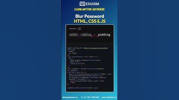 Blur Password HTML, CSS & JS!#coding #html #css #javascript #js #programminglanguage #cssbeginners