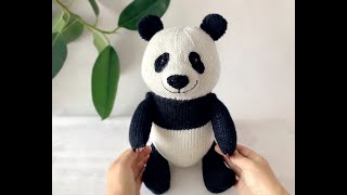 Панда мальчик. Мягкие игрушки своими руками. Вязание спицами.