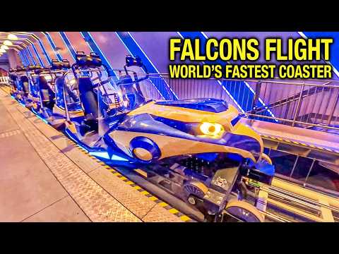 FALCONS FLIGHT World S Fastest Roller Coaster POV 