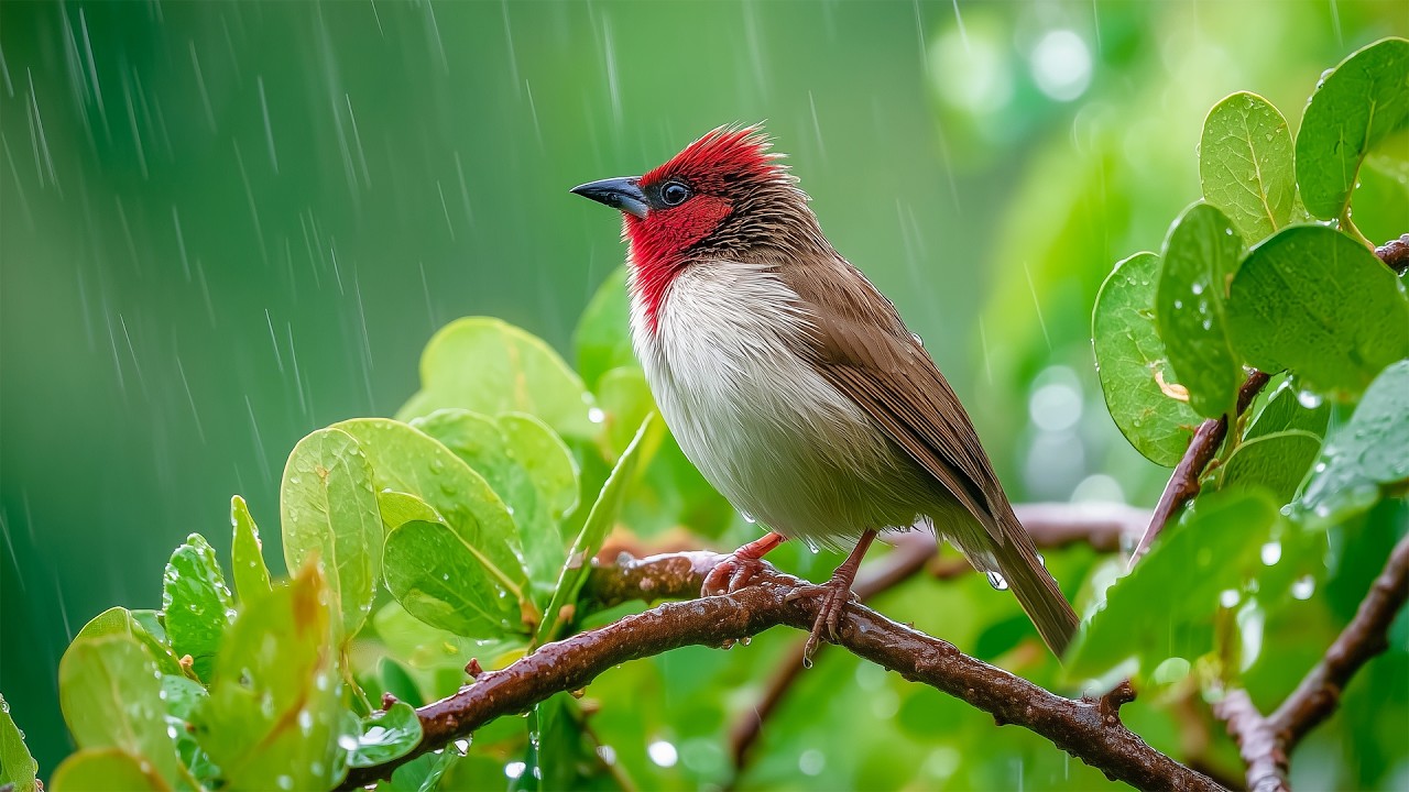 Bird Songs with Gentle Piano & Drizzling Rain 🌧️ Embrace Calmness & Focus with Nature's Melody 🪷🕊️