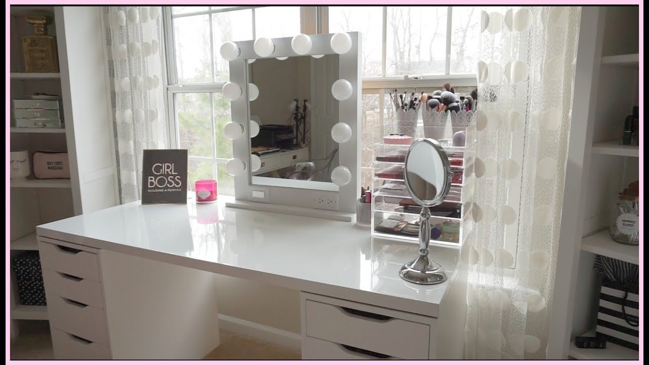 CLEAN WITH ME  ORGANIZE & DECLUTTER MY MAKEUP VANITY! 