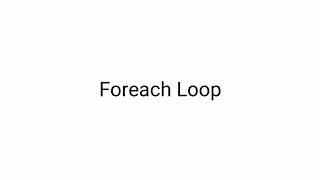 for each loop in php