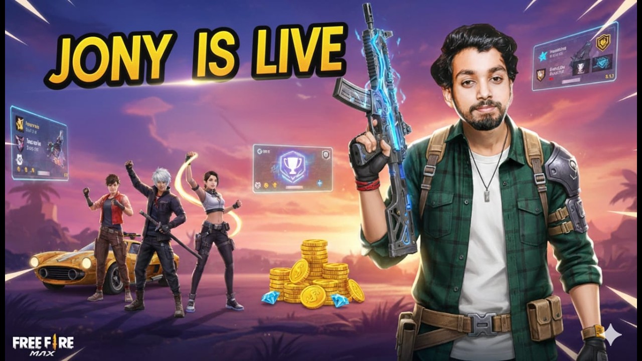 JONY IS LIVE FREE FIRE BR GRANDMASTER PUSH IN PC LOBBY #freefire # ...