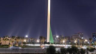 شاهد انزال أكبر علم من أطول ساريه في العالم علم المملكة العربية السعودية