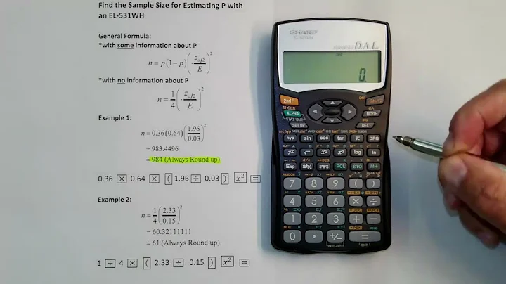 Sample Size for Estimating Proportions with a Sharp EL-531WH