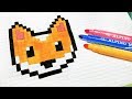 Handmade pixel art  comment dessiner un renard kawaii