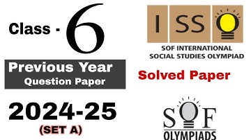 Class 6 ISSO International Social Studies Olympiad Previous Year Question Paper 2024-25 / grade 6