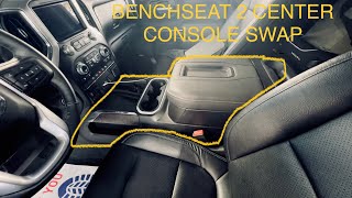 2020 Sierra bench seat to center console swap !