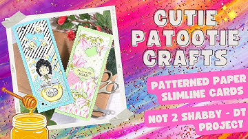 Not 2 Shabby - Using 6x6 Paper Pads on a Slimline Card | April Box of the Month