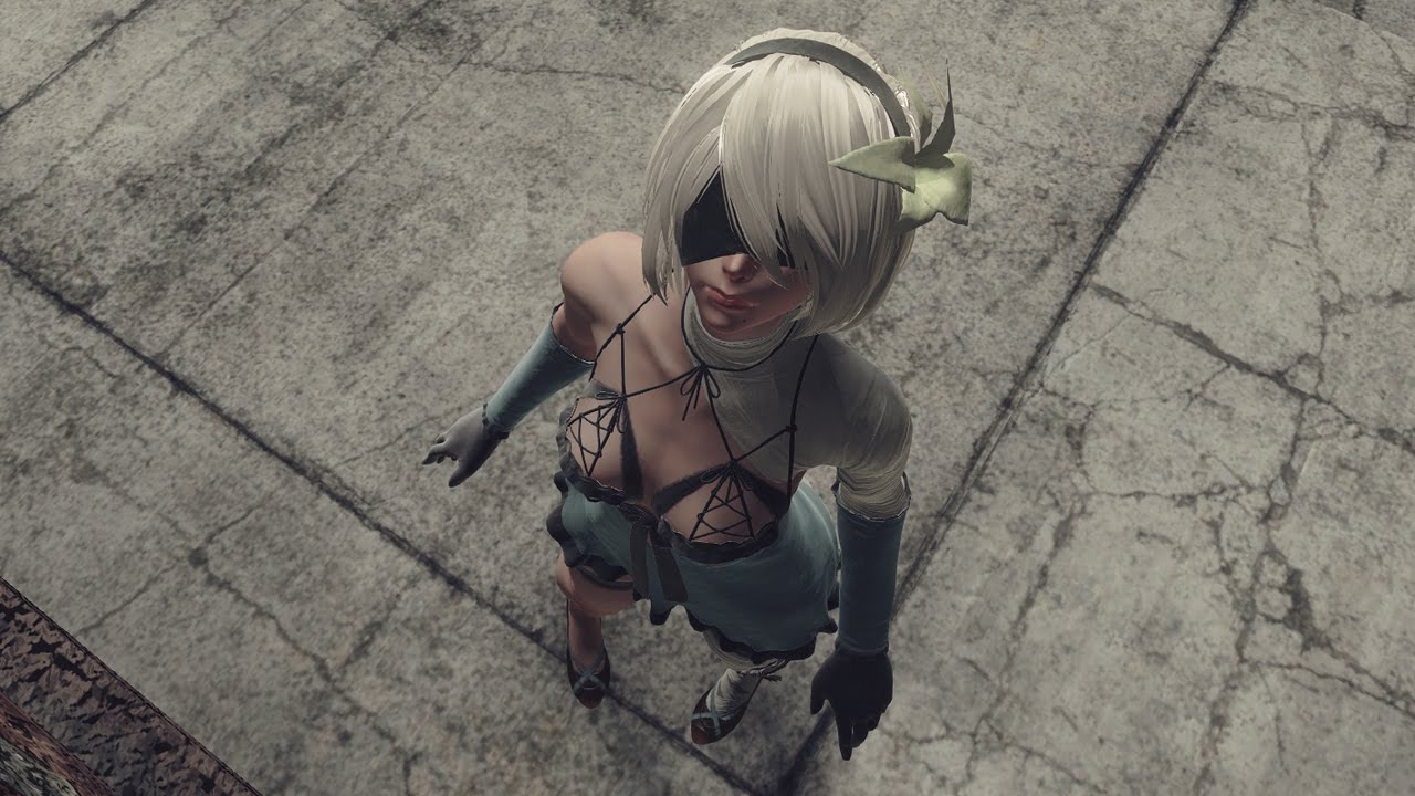 ニーア オートマタ 2B DLC 露出の多い女性の服 コスチュームを着せてみました。 カイネ ニーアレプリカント YouTube