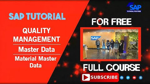 SAP Quality Management | SAP QM Master Data | SAP QM Material Master Data | SAP Tutorial For Free