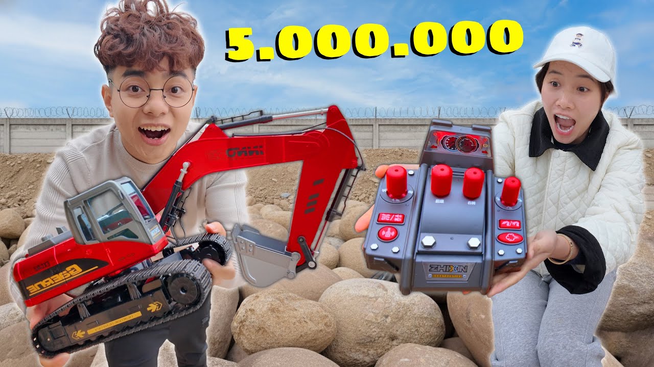 Thắng Tê Tê Chơi Thử Máy Xúc Máy Cẩu Máy Đục Bê Tông Điều Khuyển Từ Xa 5 Triệu Siêu Đắt  Xịn Nhất