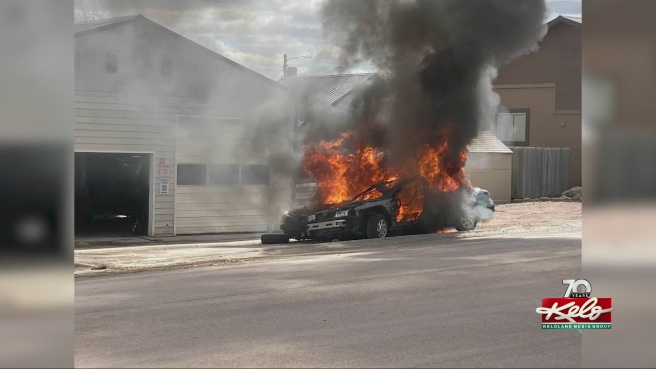 Cars catch fire in Custer