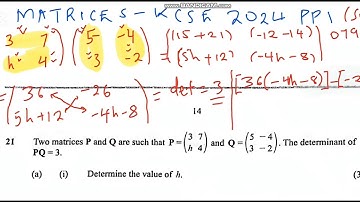 𝐊𝐂𝐒𝐄 𝟐𝟎𝟐𝟒 𝐏𝐀𝐏𝐄𝐑 𝟏 ~ 𝐌𝐀𝐓𝐑𝐈𝐂𝐄𝐒 𝐐𝟐𝟏