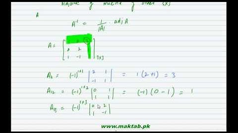 FSc Math Book1, Ch 3, LEC 11: Inverse of Matrics of Order 3