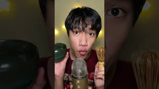 Let's make a match latte! #asmr #relax #mouthsounds #asmrtriggers #asmrvideo #asmrsounds #shorts