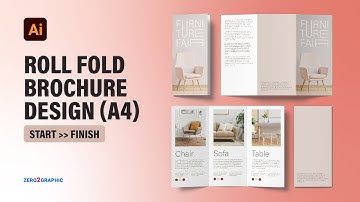 How to Roll Fold Brochure design A4 in Adobe Illustrator CC | Printing Design