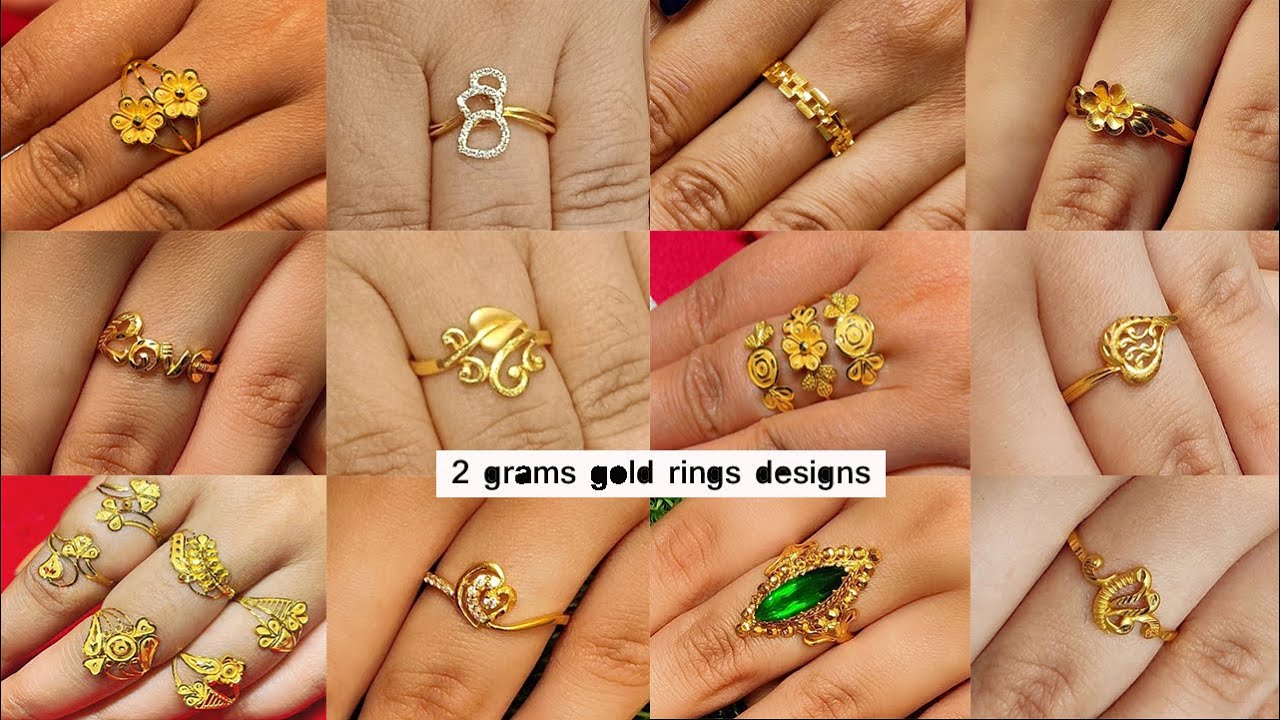 2 gram gold ring design with weight and price for women | gold ring price | gold  ring design | Gold ring price, Ring designs, Gold rings