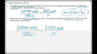 Math 117 : Chapter 21 #2 (Math For Allied Health Tutorial : Heparin)