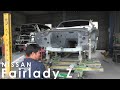 PART⑰【旧車S30Z】正確な位置を求めてフレーム修正機に乗せる。Put it on the frame correction machine.