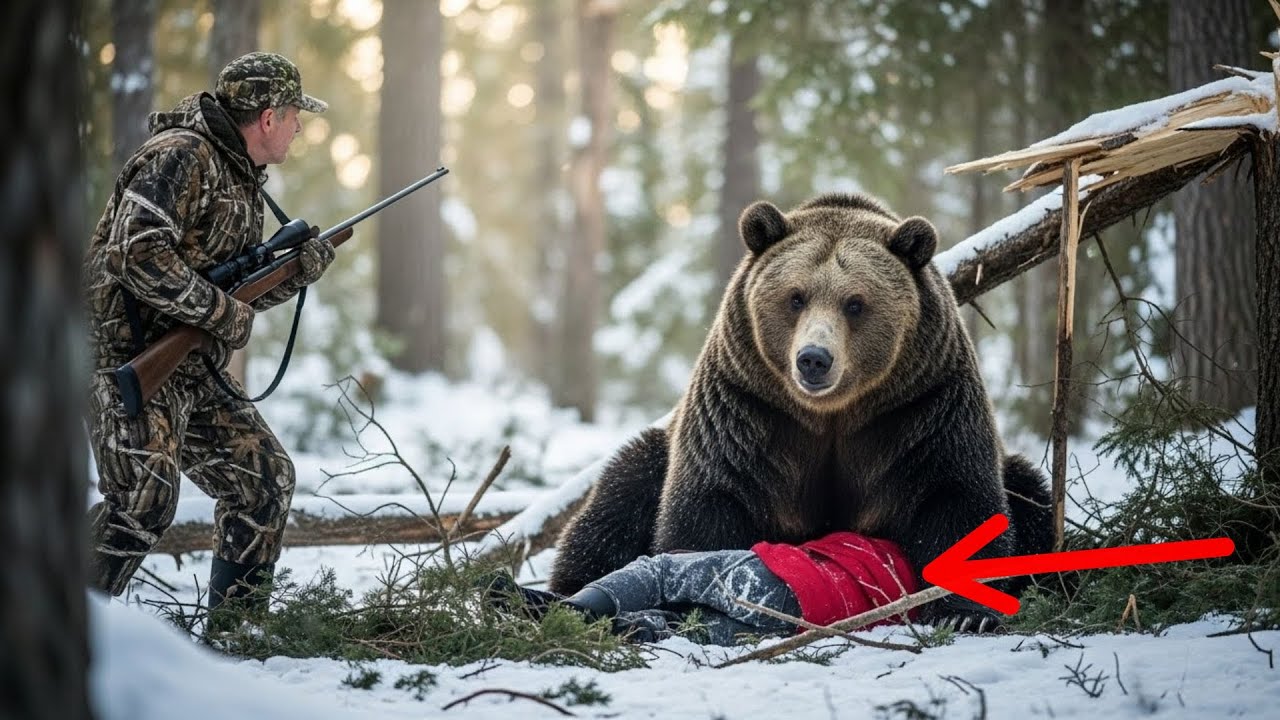 Lovac je već nišanio medveda, ali je zanemeo kada je video ko stoji pored zveri