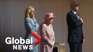 Bidens meet with Queen Elizabeth II, inspect guard of honour | FULL