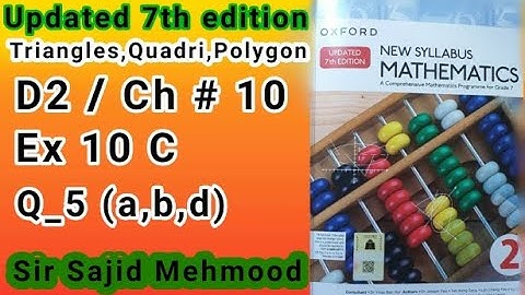 D2 math solution|Ch 10|Ex 10C|Q_5|New Updated 7th Edition|New Oxford Mathematics 2|Sir Sajid Mehmood