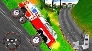 Monster Truck Driving Rally - Fire Truck Stunt Driver - Fire Truck Rescue - Android Gameplay screenshot 4